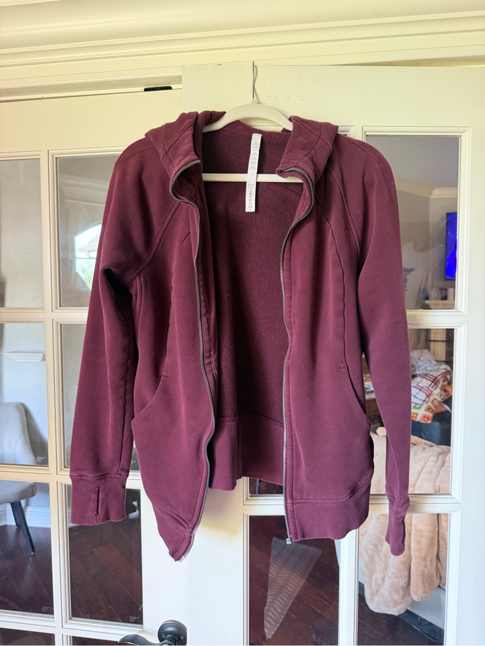 lululemon Burgundy Zip Hoodie damaged zipper